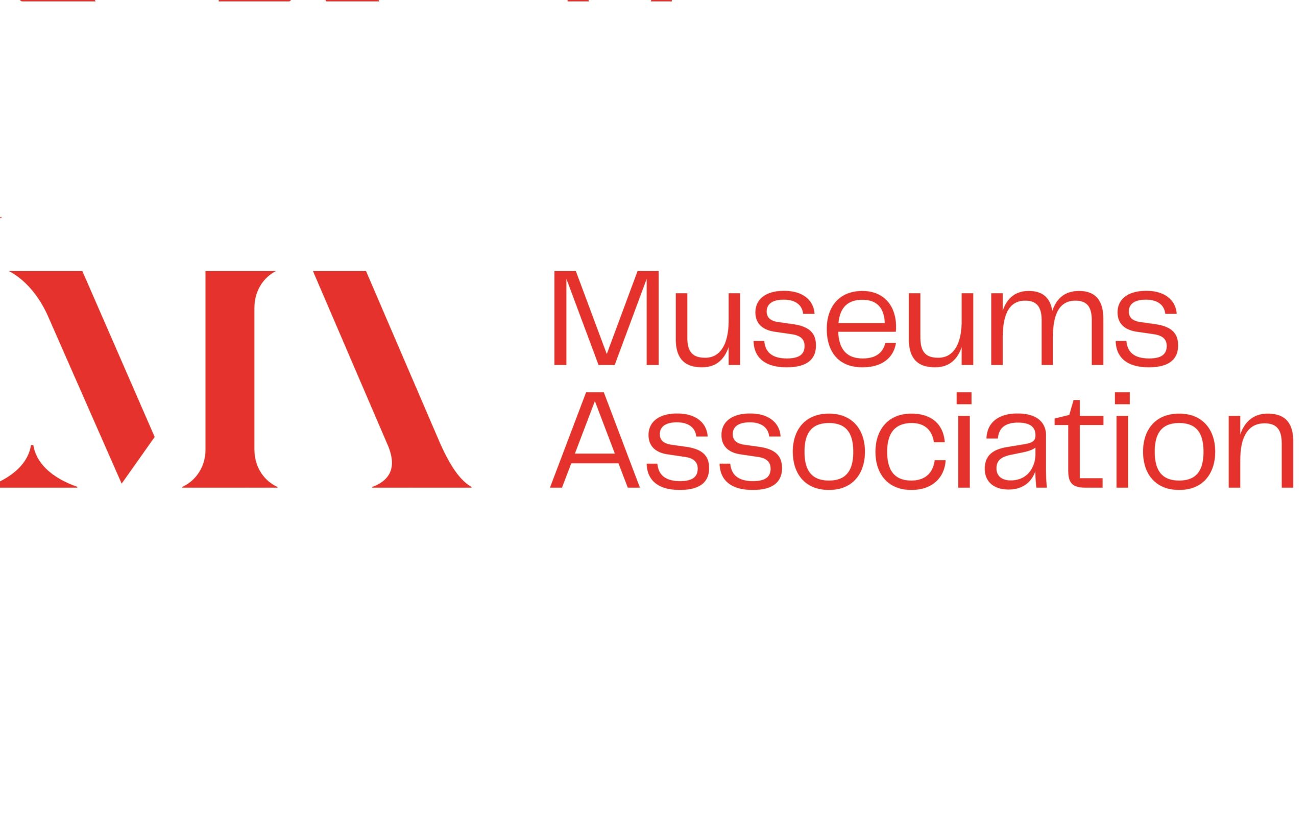 Museum Association Logo - thin red text reads Museums Association. To the left, red shapes make up letters M and A.