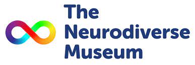The Neurodiverse Museum Logo. A rainbow-colored infinity symbol and The Neurodiverse Museum in blue text.